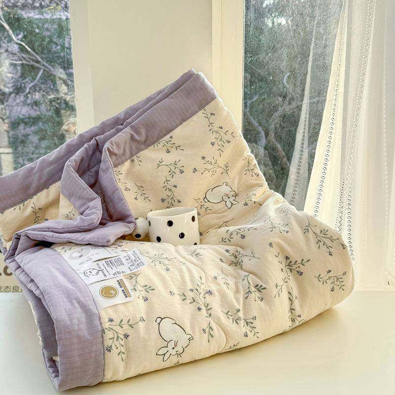 夏季云感针织棉机棉花被宿夏可洗单双人宿舍民被小碎花BWM清新款