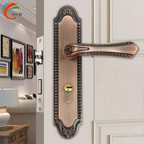 佳福9828P静音门锁卧内门房间实木门锁古铜大58用磁永吸房门室锁