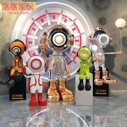 网红卡通太空猫落地大摆件酒店商场客厅创意人物雕塑装饰艺术品