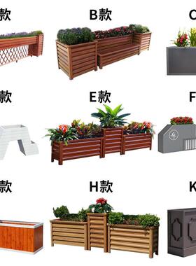 广花户外隔售楼部商业场花槽不锈钢铁艺花箱组TCO合坛花钵树箱断