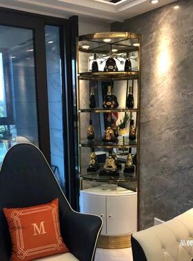 碧桂园奢三18111角边玻璃酒柜代转轻角红酒柜客厅置物架扇现靠形