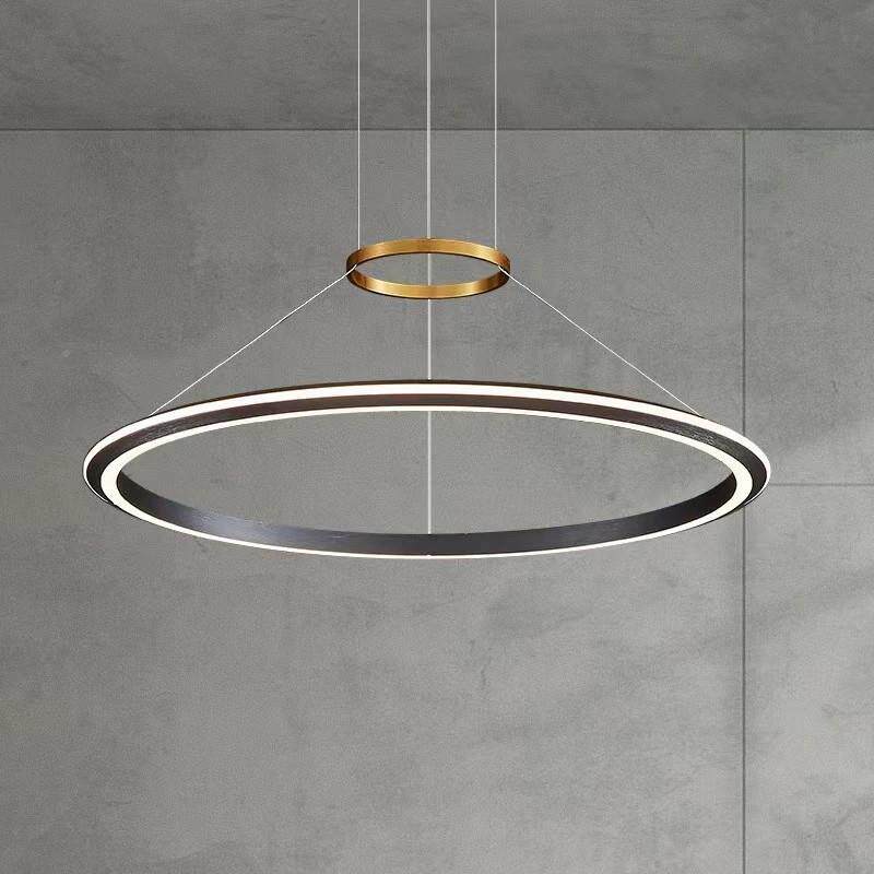 客946厅吊灯现代极简2约气205年新款轻大奢主卧厅室餐圆环形灯具