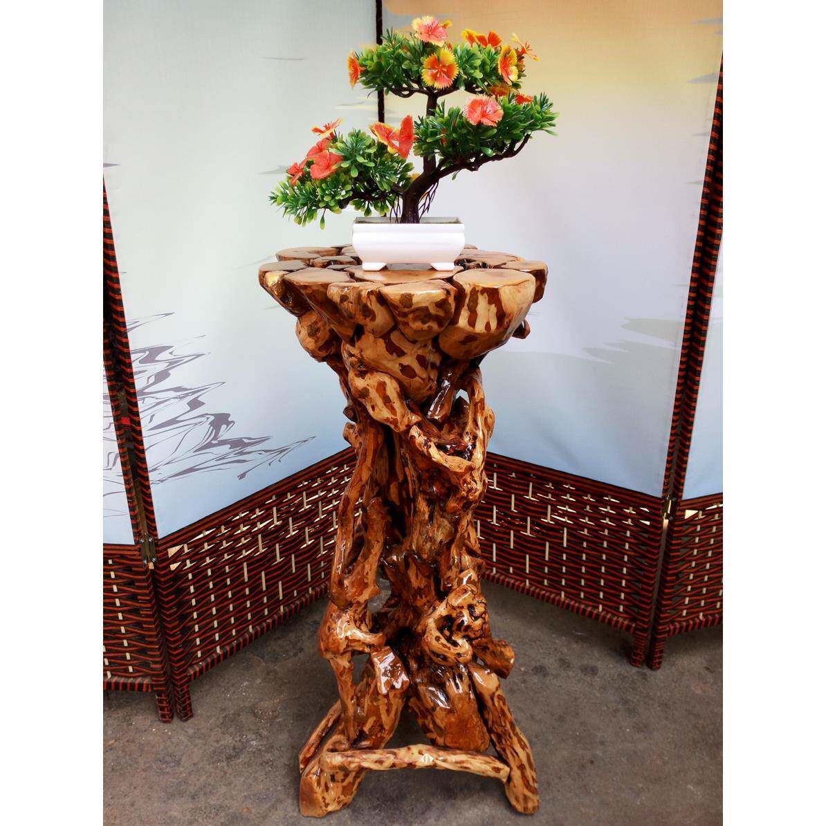 雕花架杜鹃根意花盘底木座客厅摆件天Fhfxzzwx然实根树根盆景架原