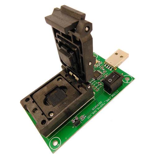 新品EMCP221翻盖弹片转USB测试座BGA221烧录座读取资料