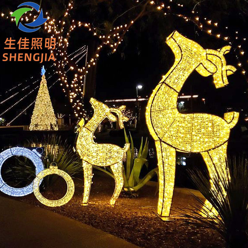 户外led发光灯串鹿造型灯圣诞灯光节步行街商场美陈装饰景观灯