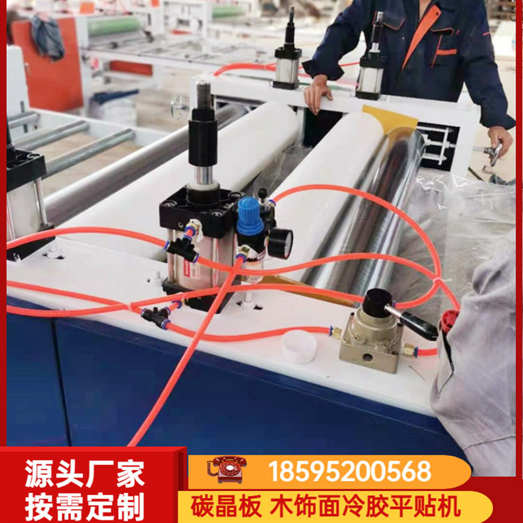 竹木纤维大板贴膜机冷胶碳晶板贴面机热胶膜防火皮铝皮贴合机