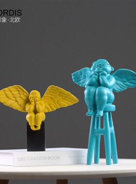 北欧装饰品人物雕塑摆件创意家居软装饰品客厅电视柜酒柜天使摆设