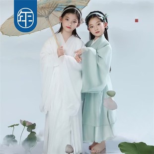 汉服女童青蛇白蛇舞蹈服儿童六一古典演出中国风超仙魏晋风唐装夏