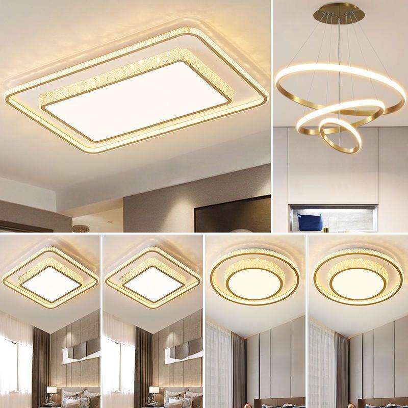 客厅灯2023年新款简约现代大气led吸顶水晶卧室灯具组合全屋套餐