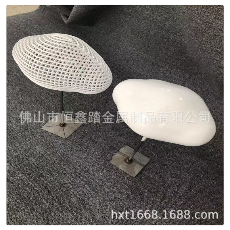 室外漆不锈钢白色雕塑实心棒编织不锈钢烤漆云朵雕塑广东工厂