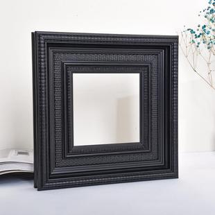 欧式古典黑色实木喷漆画框装饰画外框酒店别墅大气油画框挂墙