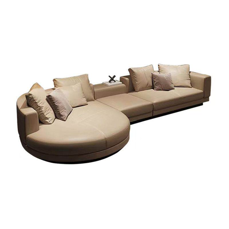 康纳利真皮沙发圆贵妃意式极简客厅酒店大户型沙发直排组合沙发