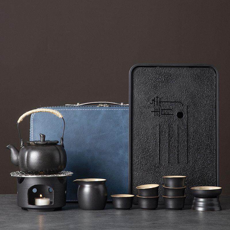 围炉煮茶户外便携茶具带茶盘茶具旅游露营复古提梁壶茶杯防烫杯