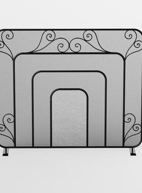 欧式铁艺壁炉壁炉罩炉壁屏风防火栏别墅炉壁工FM2021-3具火炉围定