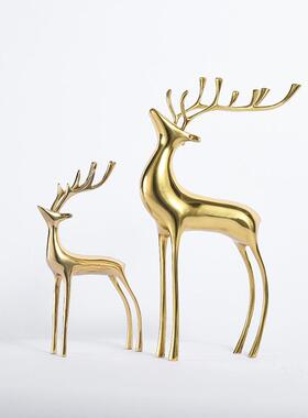 柜现代家礼SD1099居饰品样板房厅书房电视博古架黄客铜鹿摆件创意