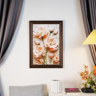 花卉奶油风浮雕立体感玄关装 饰画抽象温馨入户正对门壁画客厅挂画