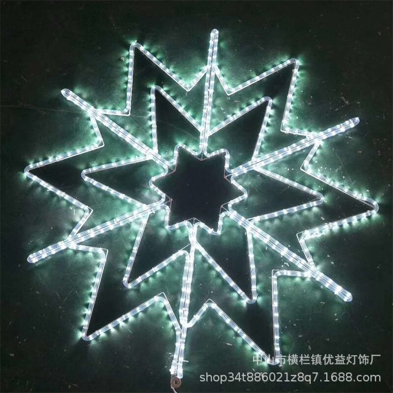 雪花图案造型灯户外防水LED亮化工程树上挂件小品节日装饰景观灯