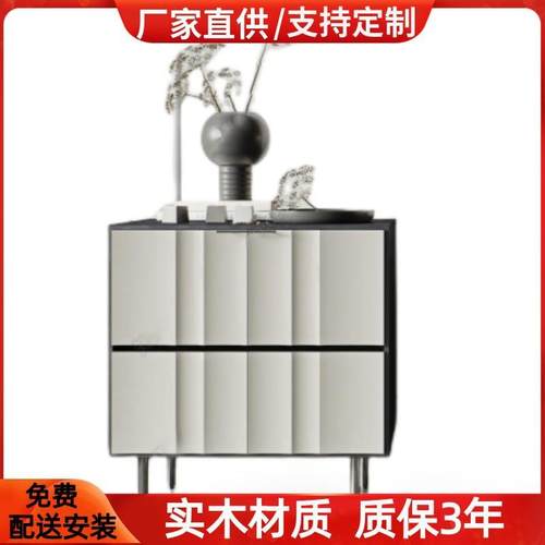 北欧钢琴烤漆床头柜多功能卧室二斗柜现代简约抽屉收纳储物柜整装