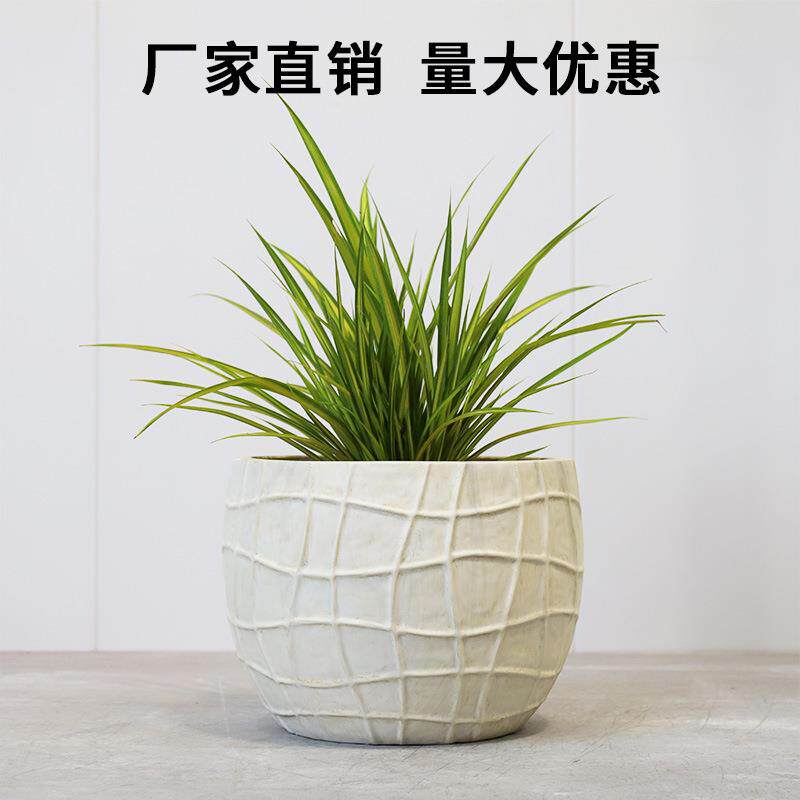 镁泥花盆欧美现代艺术客厅商场室内外落地简约特大型号绿植盆