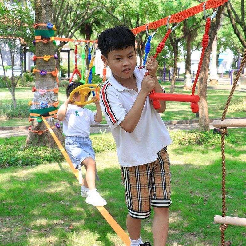 幼儿园儿童体适能感统训练器材室内悬挂攀爬绳子户外吊环秋千玩具