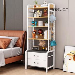 窄型家用卧室增高放在床头柜上的置物架加高收纳书架小户型落地