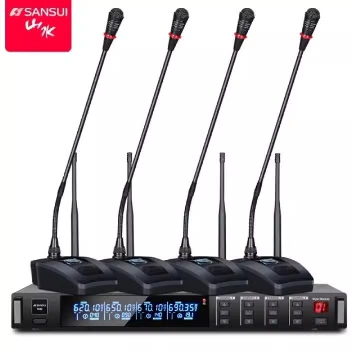 山水K40A/K40B/K40C/K40D/K40E鹅颈方管手持领夹会议话筒一拖四