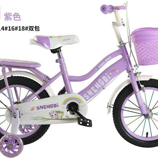 儿童自行车小孩脚踏车12/14/16/18寸轻便女式单车16寸桃红公主款