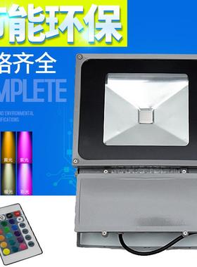 RGB七彩投光灯彩色单头双头100W红色黄色绿色照树灯