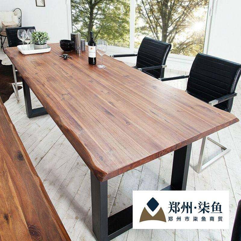 会议桌现代实木桌子条形电脑桌简约办公双人书桌家用长条桌工作台