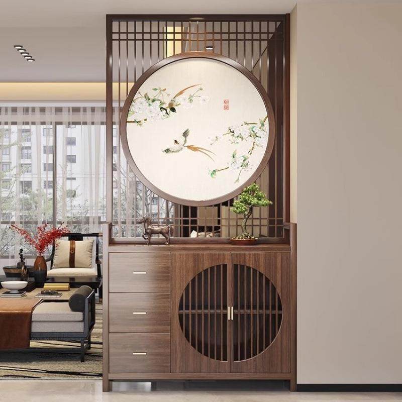 新中式实木屏风隔断带柜子一体客厅进门入户隔断墙玄关储物柜遮挡,3C数码配件,其它配件,淘宝优惠券,粉丝福利购,淘宝优惠卷