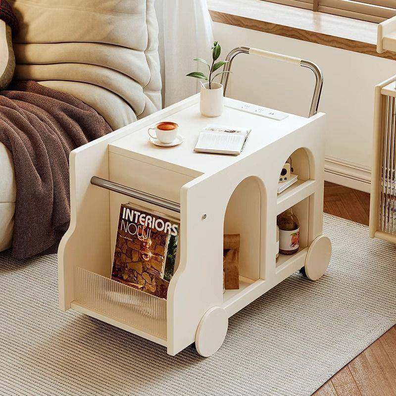 奶油风沙发边几边柜带轮现代简约客厅可移动小茶几小推车置物架,节庆用品/礼品,新娘配件,淘宝优惠券,粉丝福利购,淘宝优惠卷