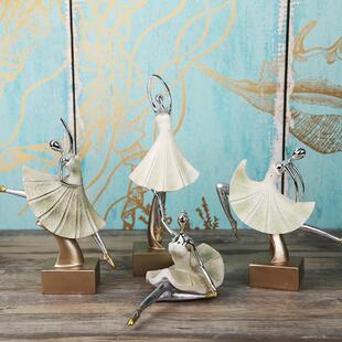 芭蕾舞蹈女孩摆件客厅玄关酒柜软装饰品样板房家居创意树脂工艺品