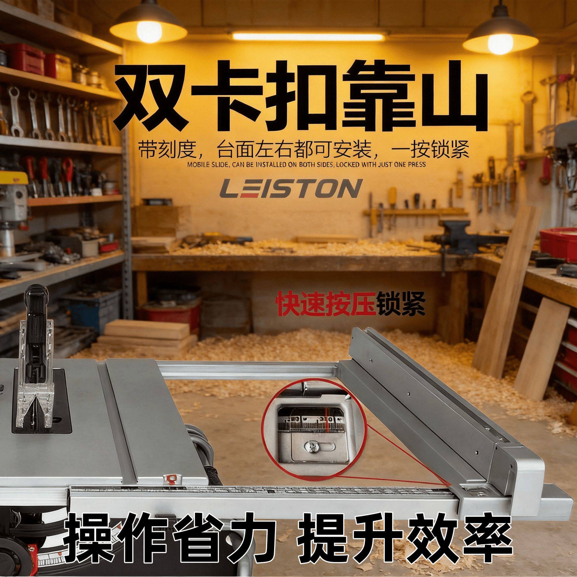高精密度多功能雷世顿10寸台式锯木切割机家用木工装修无尘台锯