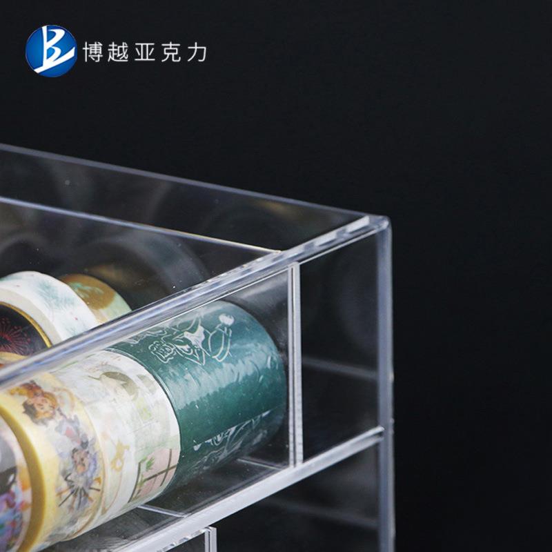 亚克收力纳架高662透桌明多首层饰文具手帐胶带收纳盒面抽屉式收