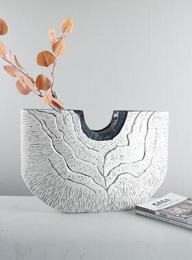 厅新GD-A1558代中式树简约现创意半圆脂花瓶摆件样板房客玄关桌面