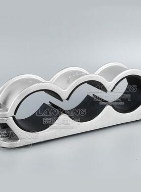 BJ一字型三芯高30886电缆压固定夹铝合金高压电夹具缆电缆抱箍