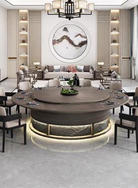 酒店电动餐人桌大圆45456桌桌新中式民会所包厢家具18人2宿0岩板