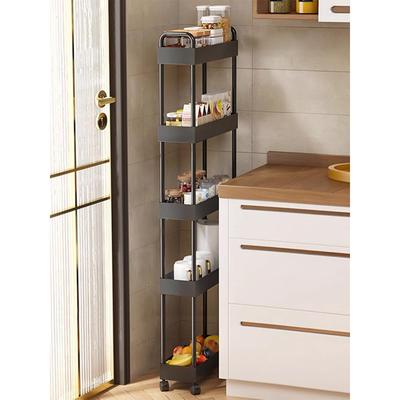 缝碳钢厨房夹置物架落地多层超窄缝推车卫生间洗隙GHA衣机小旁收