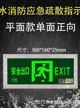 防散水不锈钢户外疏38089标志安全识出标口应急灯防水照明灯