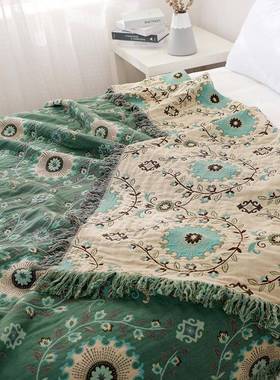 棉纱沙发盖套约罩巾多功能套四季通垫用盖布毯北欧简沙发FNK防滑