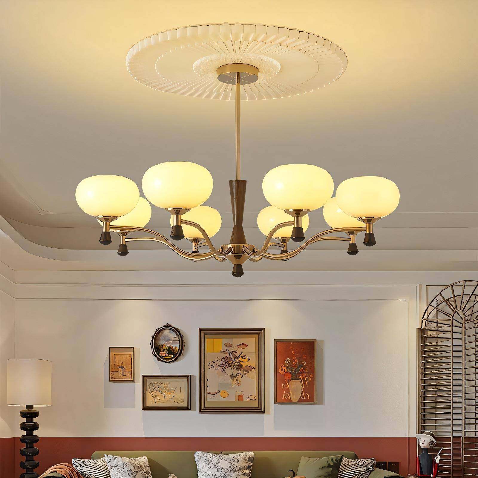 法式间13386中古柿子美式复古客吊灯餐厅卧室书灯具玻璃房南洋厅,家装灯饰光源,智能吊灯,淘宝优惠券,粉丝福利购,淘宝优惠卷