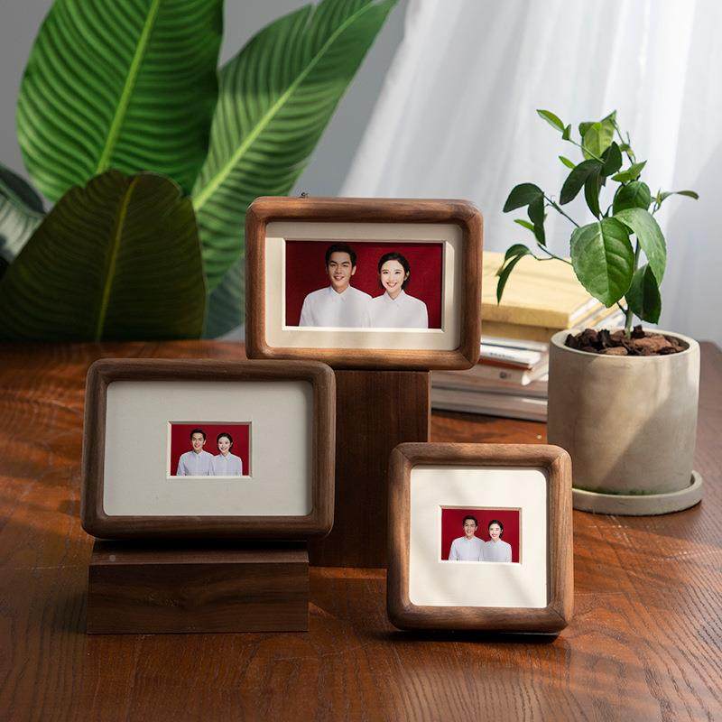 黑胡桃圆实木结婚登寸记照框678寸相洗照片加打印2/榫卯32弧相框,家居饰品,DIY亲子装饰画,淘宝优惠券,粉丝福利购,淘宝优惠卷