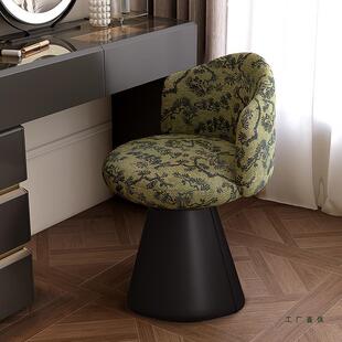 法式复古风卧室轻奢化妆椅高级化妆凳可旋转梳妆台靠背椅梳妆凳椅