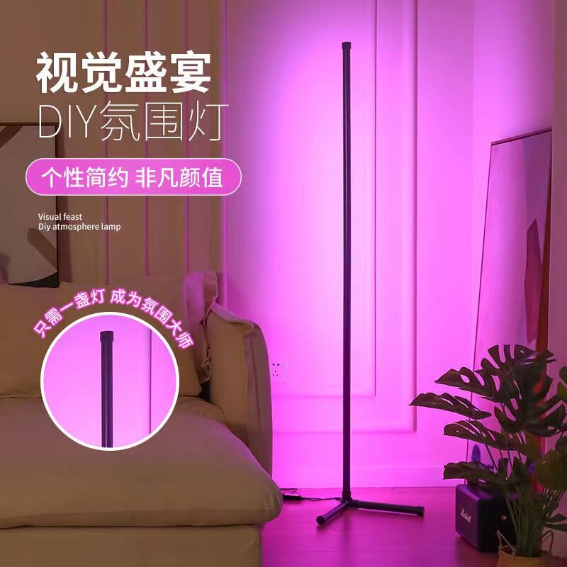 简易落地氛围拍照直播背景灯2.4GRGB可调色卧室创意颜值智能灯