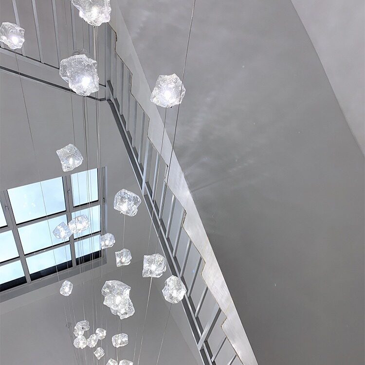 楼梯灯长吊灯简约现代Loft复式楼客餐厅别墅创意北欧旋转楼梯吊灯