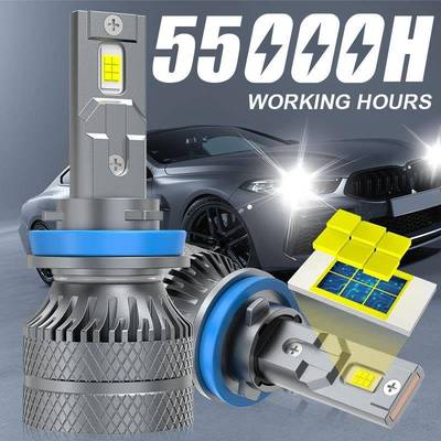 2PCS汽车LED前灯灯泡6500K白光9005H7H19006H19006H11H远近光一体