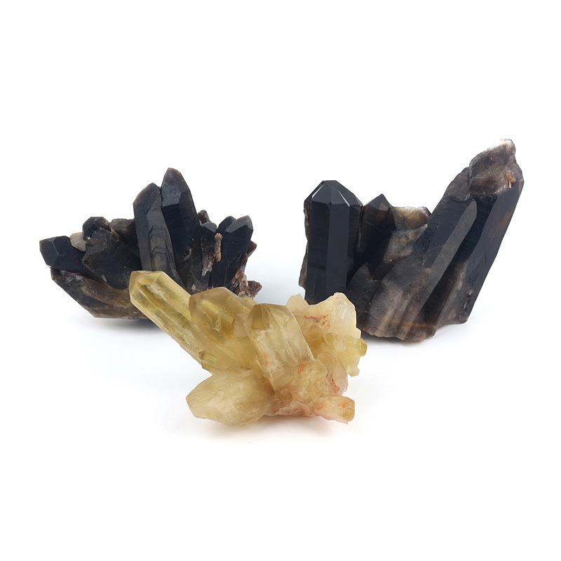 天然晶簇黄水晶茶晶晶簇家居装饰工艺品客厅装饰摆件