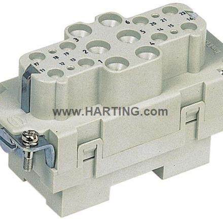 HARTING浩亭09380182701重载连接器HanK6/12螺栓接线母插芯(F)