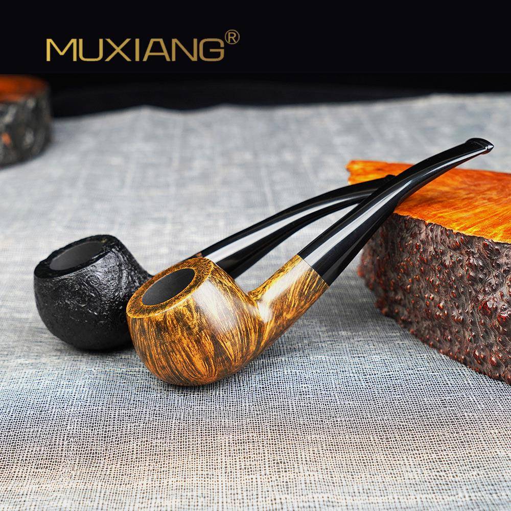 木香石楠木烟斗手工烟斗烟具弯式柄斗柄9mm榫头实木烟斗木质