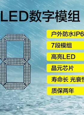 LED防水数字显示|7段数字模组|油价数字18寸白色笔段